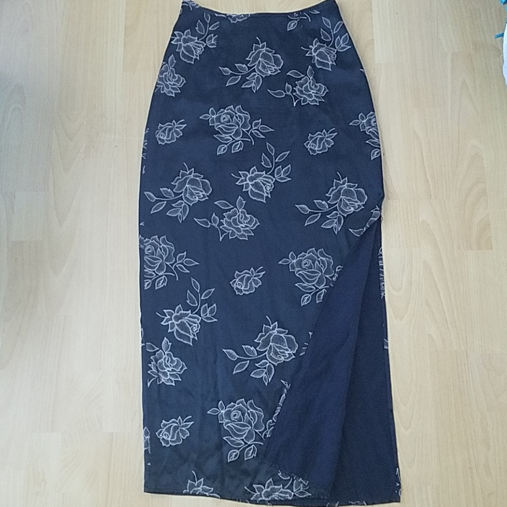 Silky Black Skirt